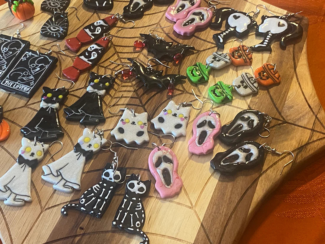 Halloween Polymer Clay Statement Earrings