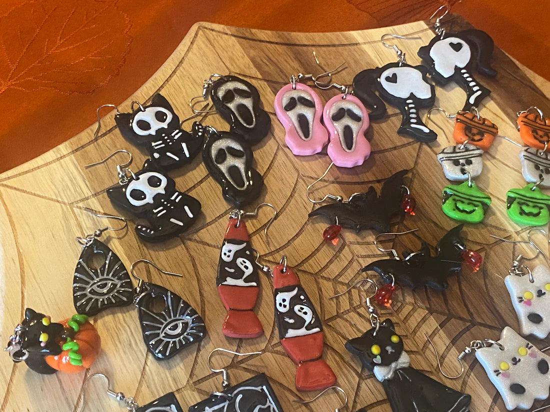 Halloween Polymer Clay Statement Earrings