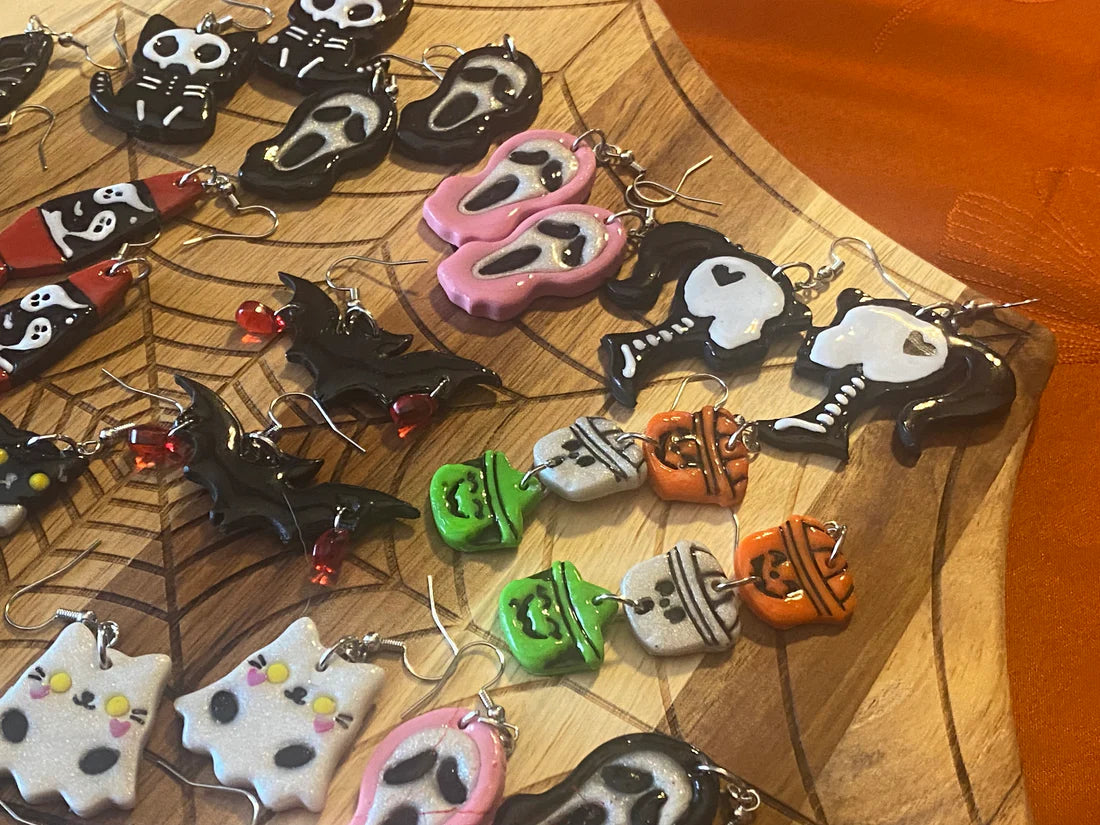 Halloween Polymer Clay Statement Earrings