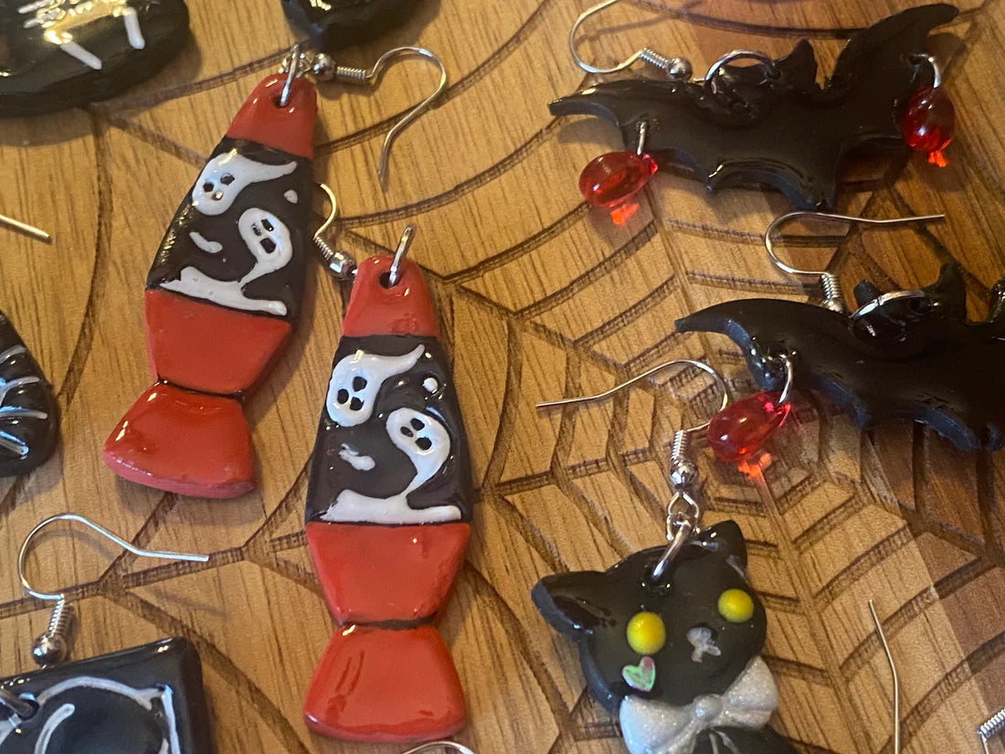 Halloween Polymer Clay Statement Earrings
