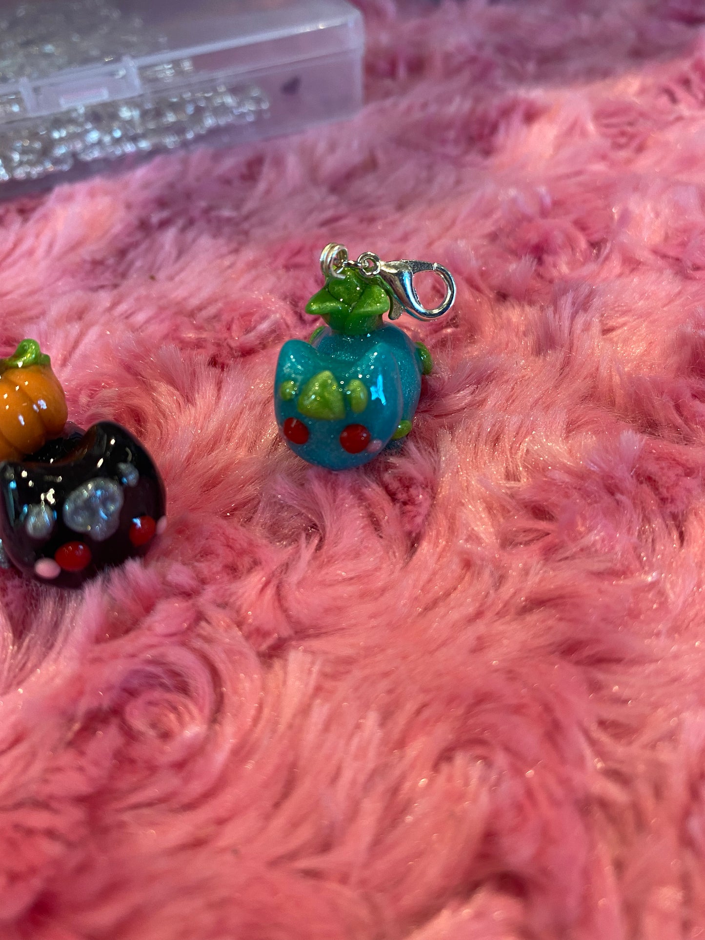 Grass Monster Polymer Clay Charm