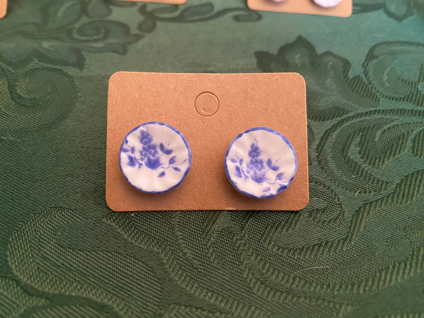 Fancy Dish Stud Earrings