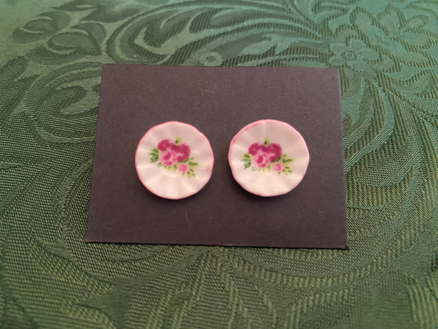 Fancy Dish Stud Earrings