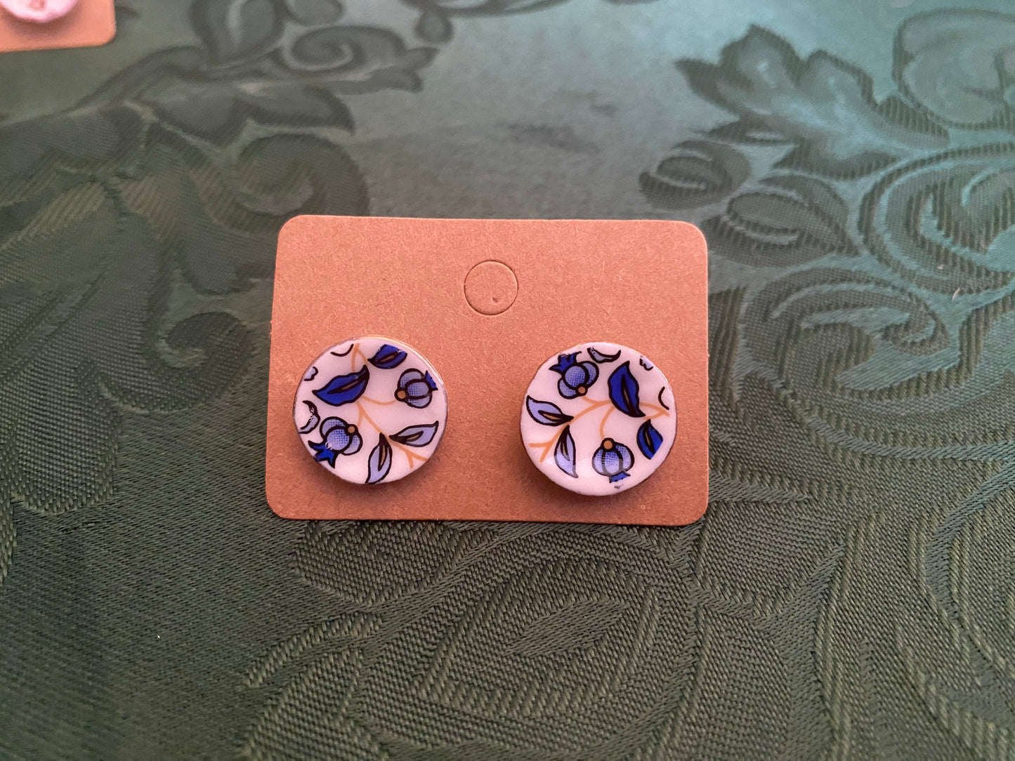 Fancy Dish Stud Earrings