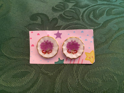 Fancy Dish Stud Earrings