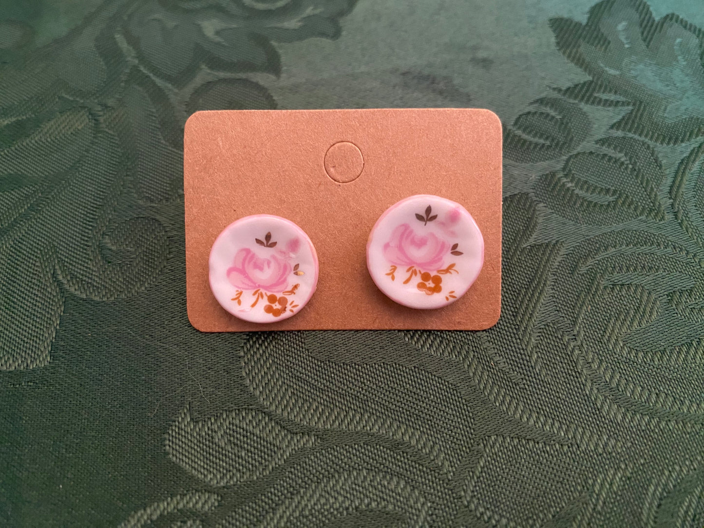 Fancy Dish Stud Earrings