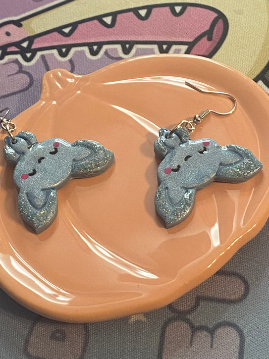 Cute Glittery Bat Earrings