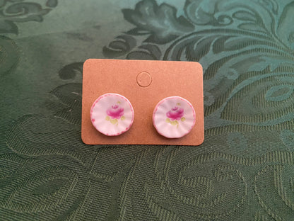 Fancy Dish Stud Earrings