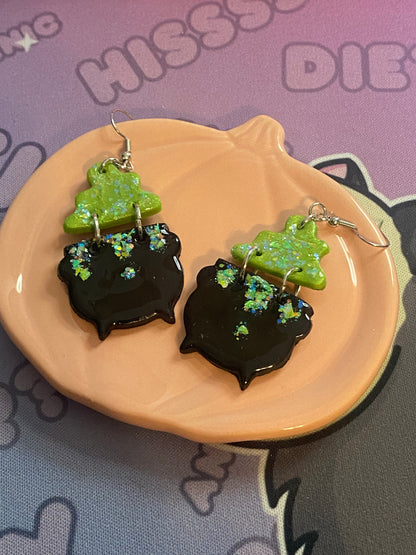 Glittery Cauldron Earrings