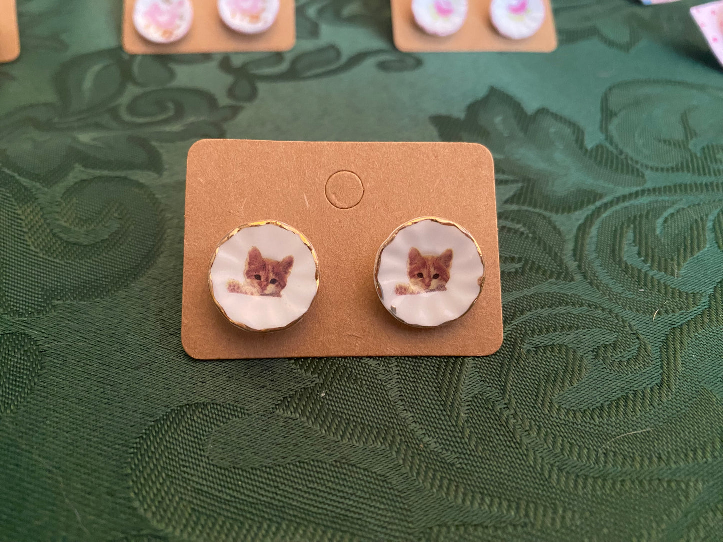 Fancy Dish Stud Earrings