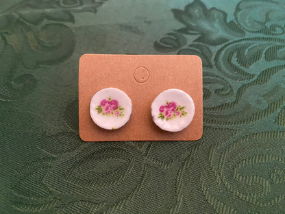 Fancy Dish Stud Earrings