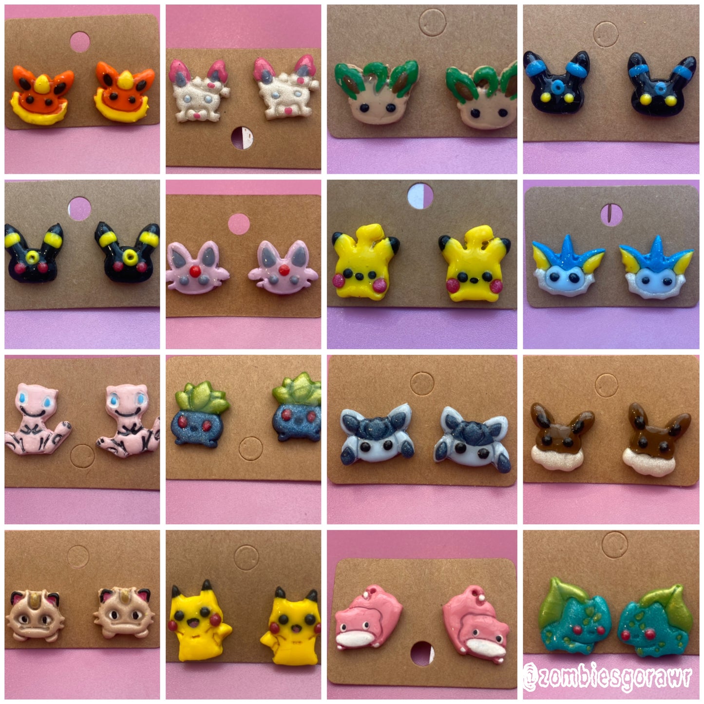 Pocket Fighter Polymer Clay Studs