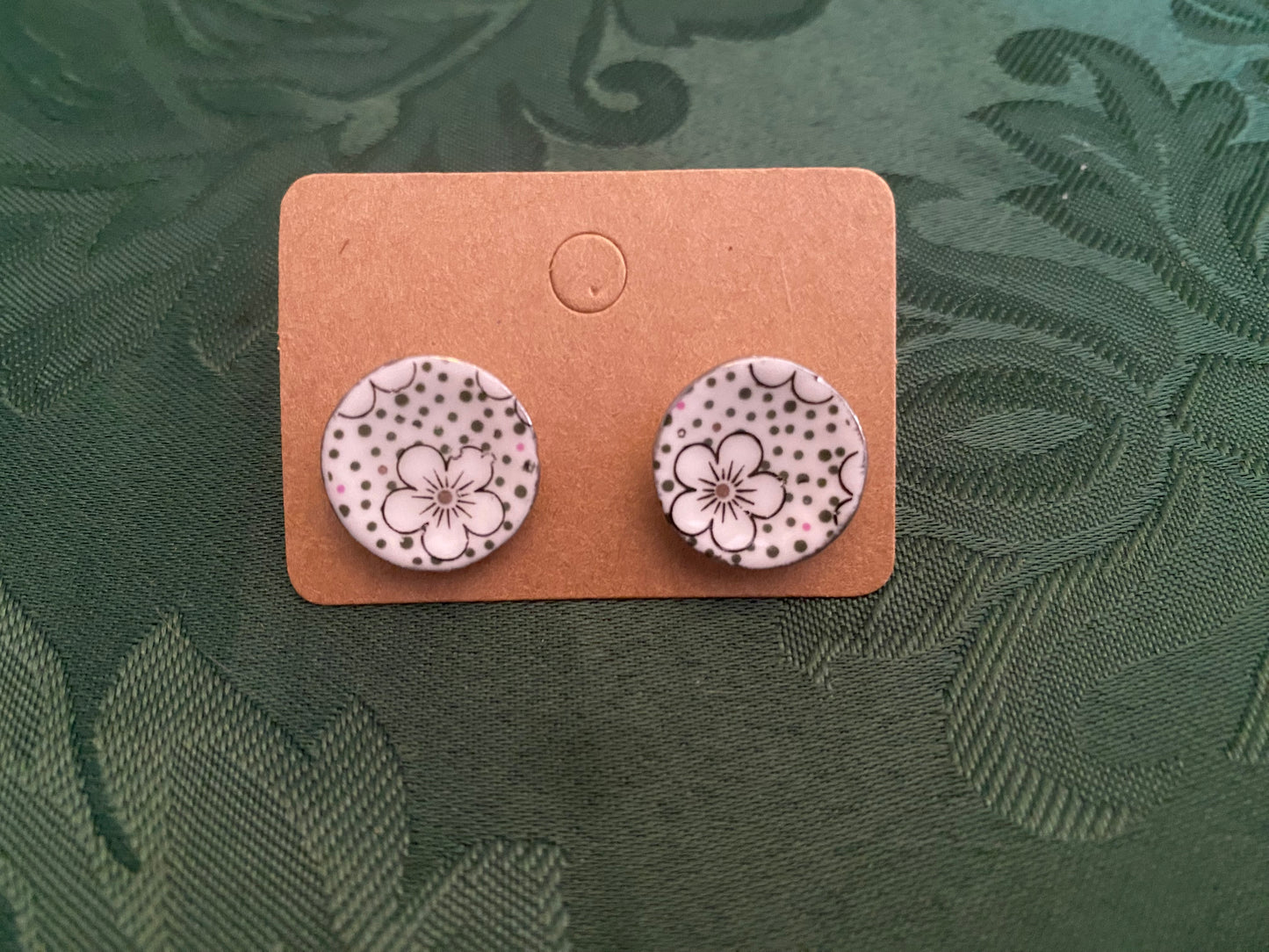 Fancy Dish Stud Earrings