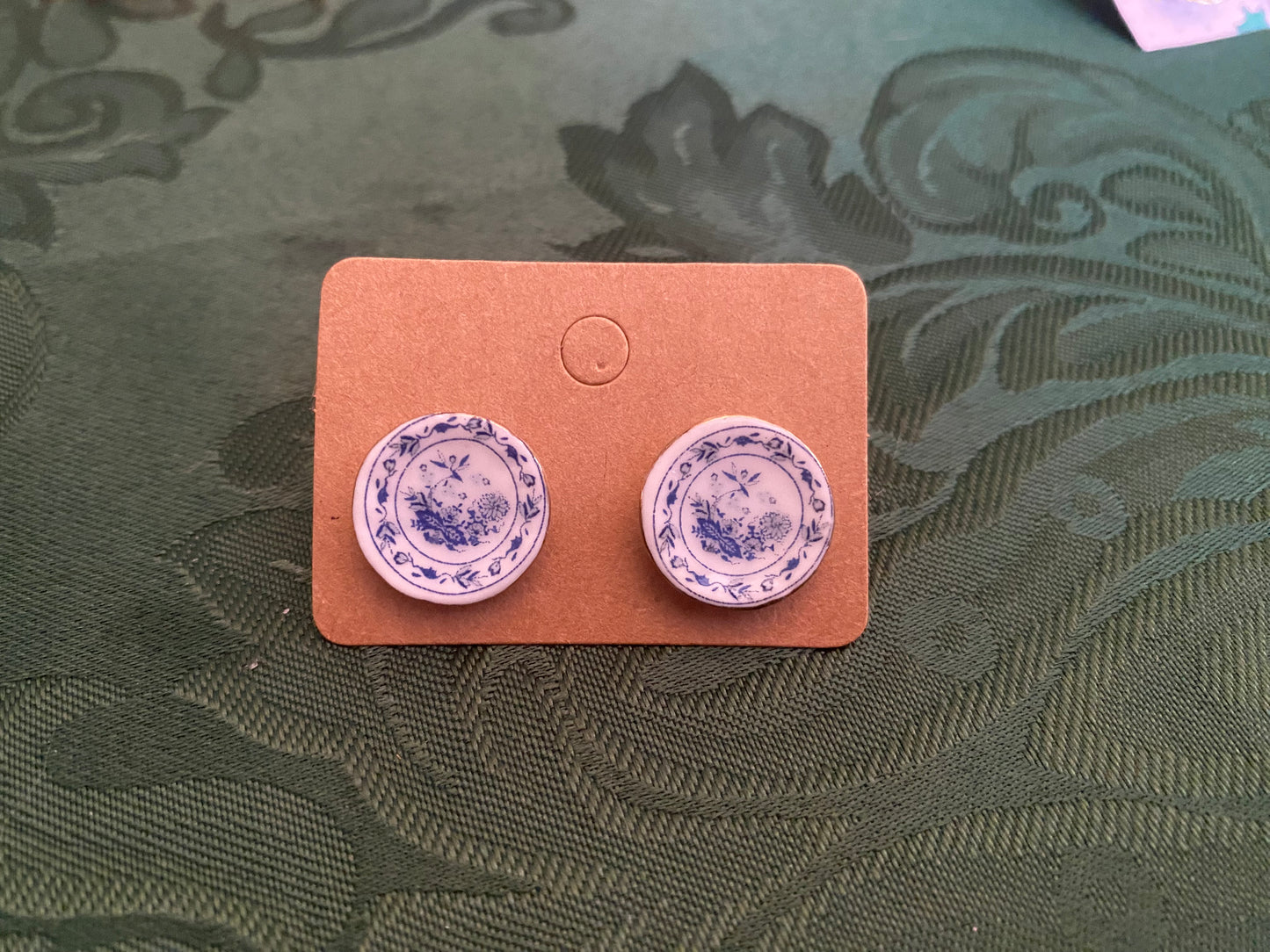 Fancy Dish Stud Earrings