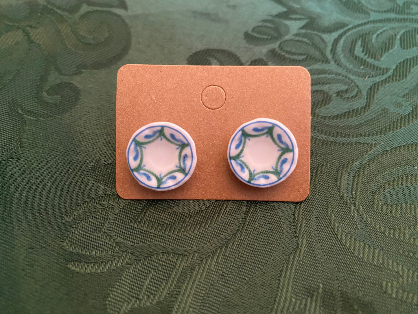 Fancy Dish Stud Earrings