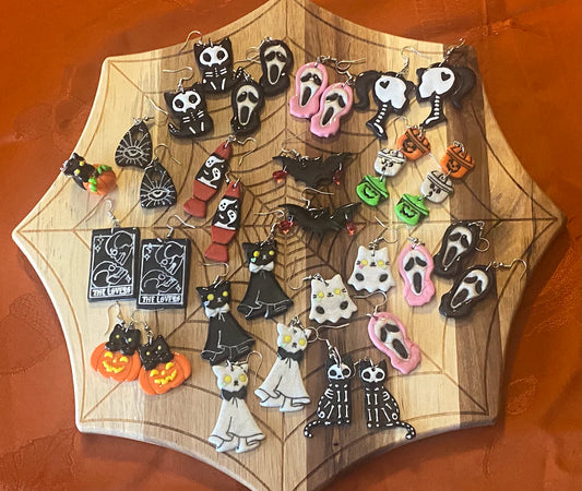 Halloween Polymer Clay Statement Earrings