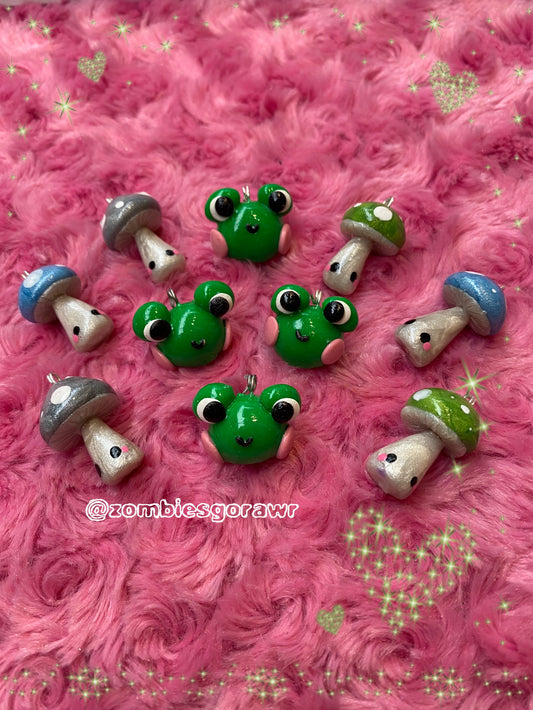 Kawaii Frog or Mushroom Charm