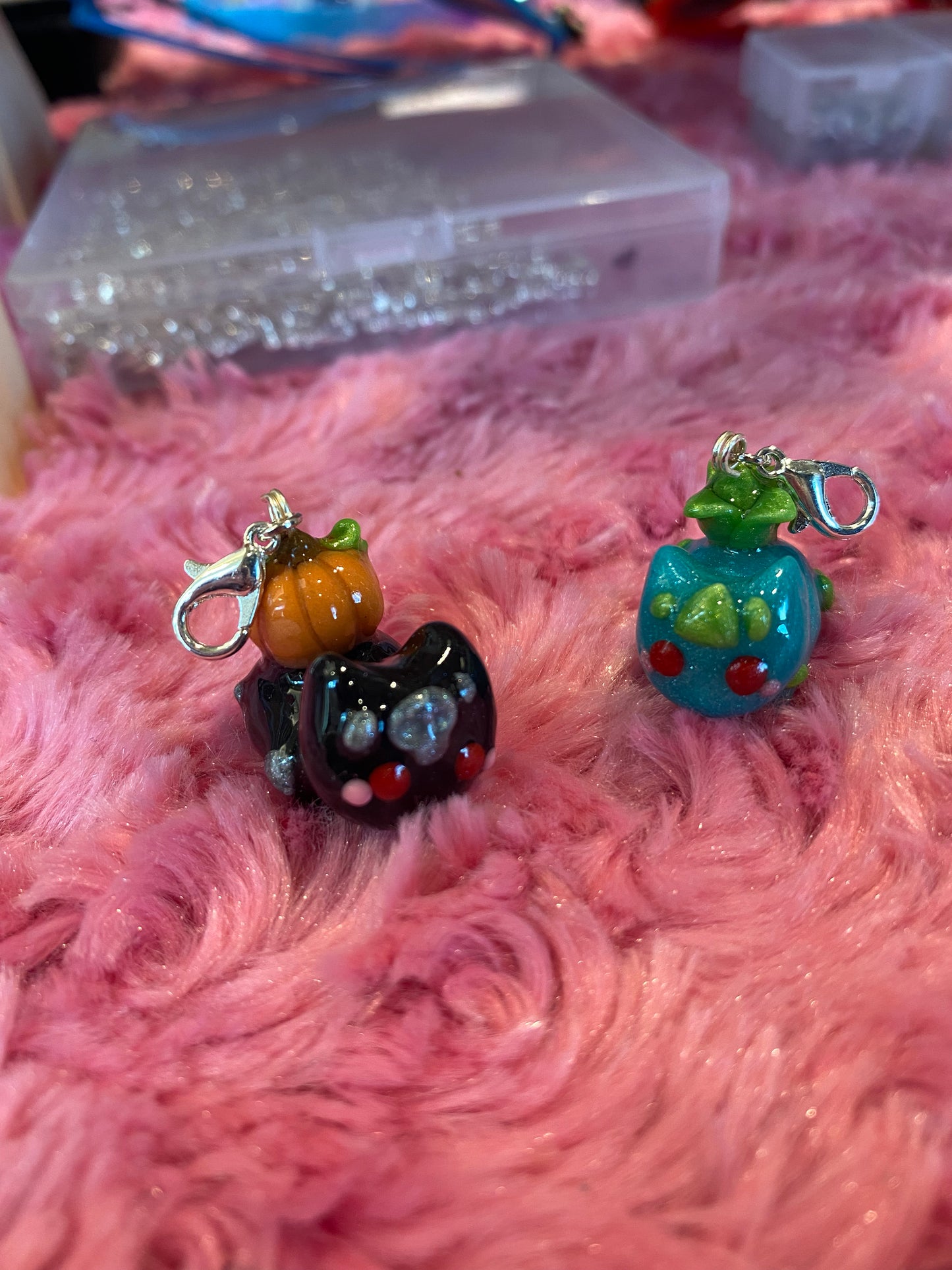 Grass Monster Polymer Clay Charm