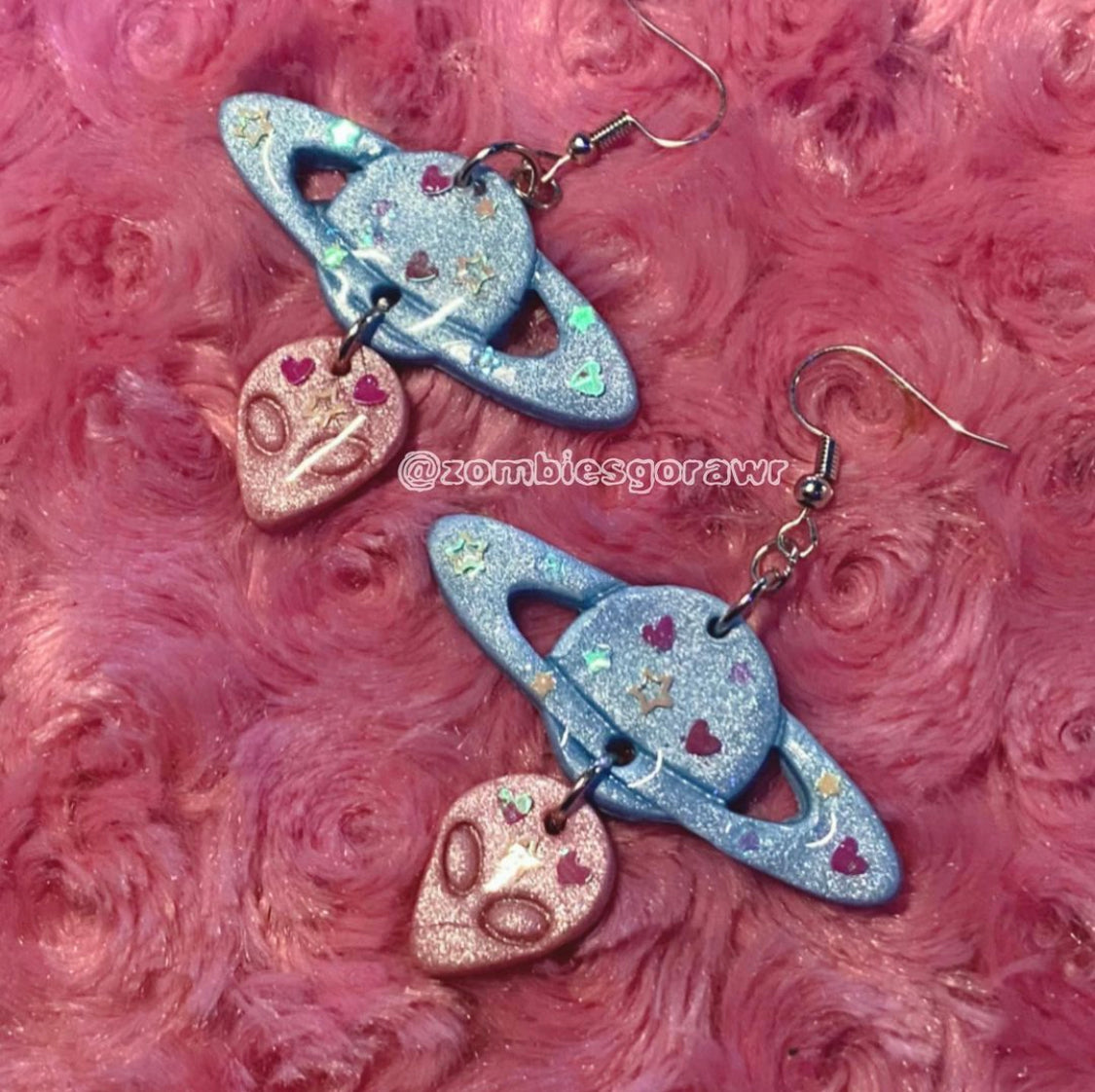 Alien Planet Polymer Clay Earrings