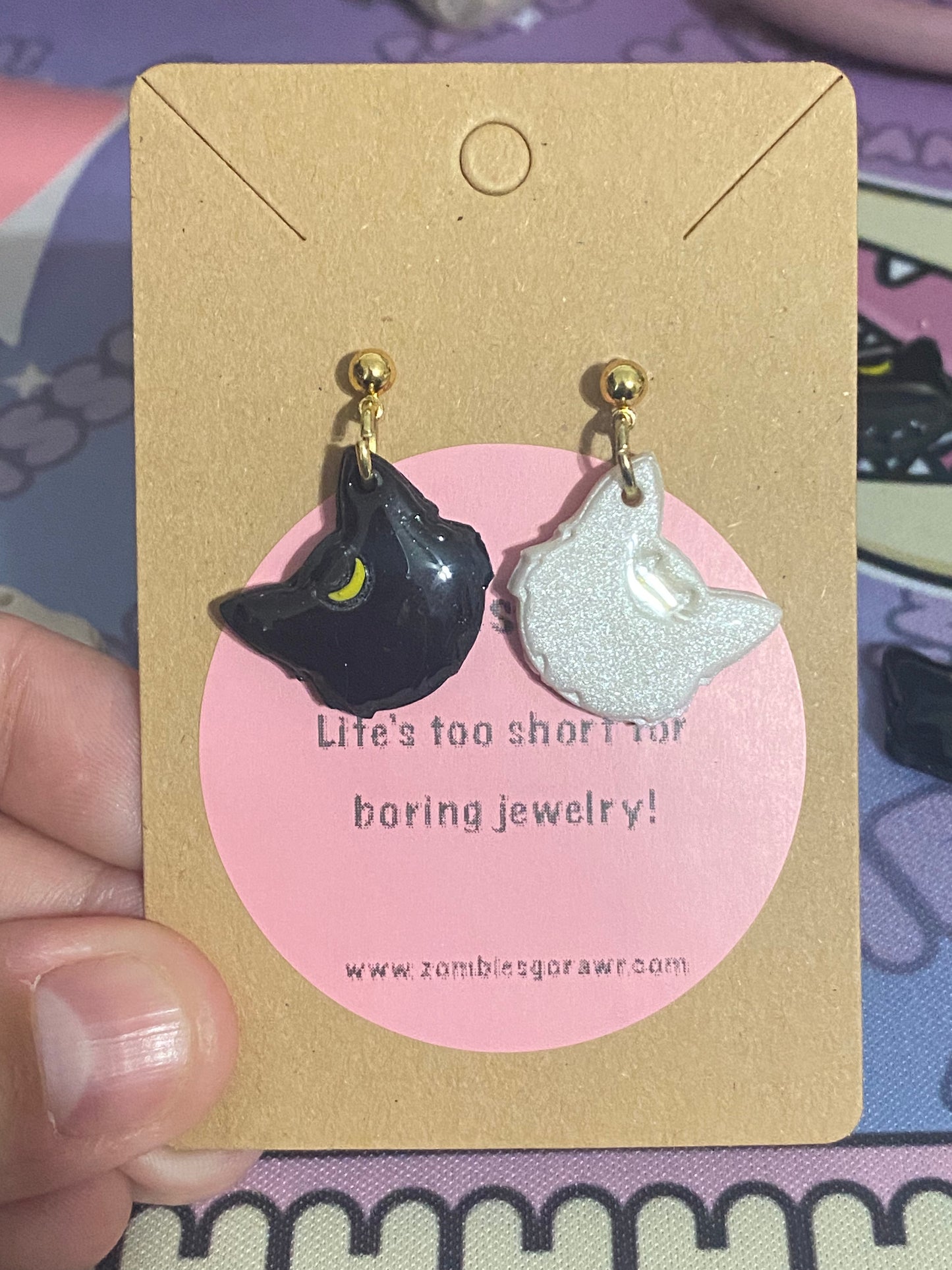 Moon Kitty Earrings